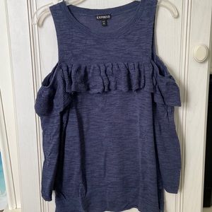 Cold shoulder ruffle sweater